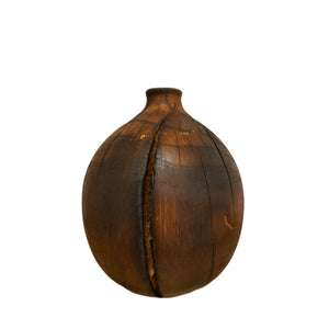 JARRÓN DE MADERA ARTESANAL DECORATIVO