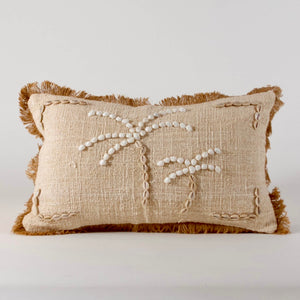 ALMOHADON LINO Y CARACOLES BORA BORA IV - 30 x 50