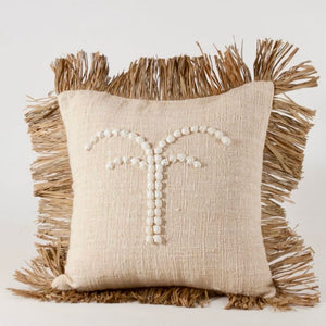 ALMOHADON PALMERA - LINO Y CARACOLES BORA BORA III 45 x 45