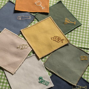 POSAVASOS TRAGOS BORDADOS A MANO (SELECCIONA COLOR)