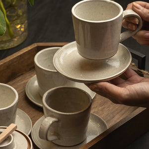 SET DE TAZAS DE CERÁMICA ARTESANAL LUNGO ARENA