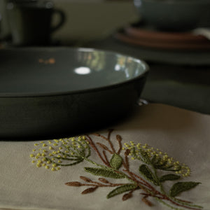 SERVILLETAS DE ALGODÓN BORDADAS FLORES (Set de 4)