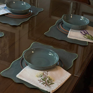 INDIVIDUAL RECTANGULAR ONDULADO VERDE MUSGO
