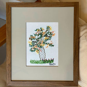 CUADRO RECUERDO DE SAMU’U BORDADO ENMARCADO 36 x 31 cm