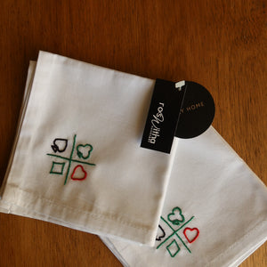 SERVILLETAS BORDADAS DE ALGODÓN TAMAÑO COCKTAIL 30 x 30 (PACK DE 4) - SELECCIONE DISEÑO