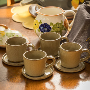 SET DE TAZAS ESPRESSO DE CERÁMICA ARTESANAL - OLIVA