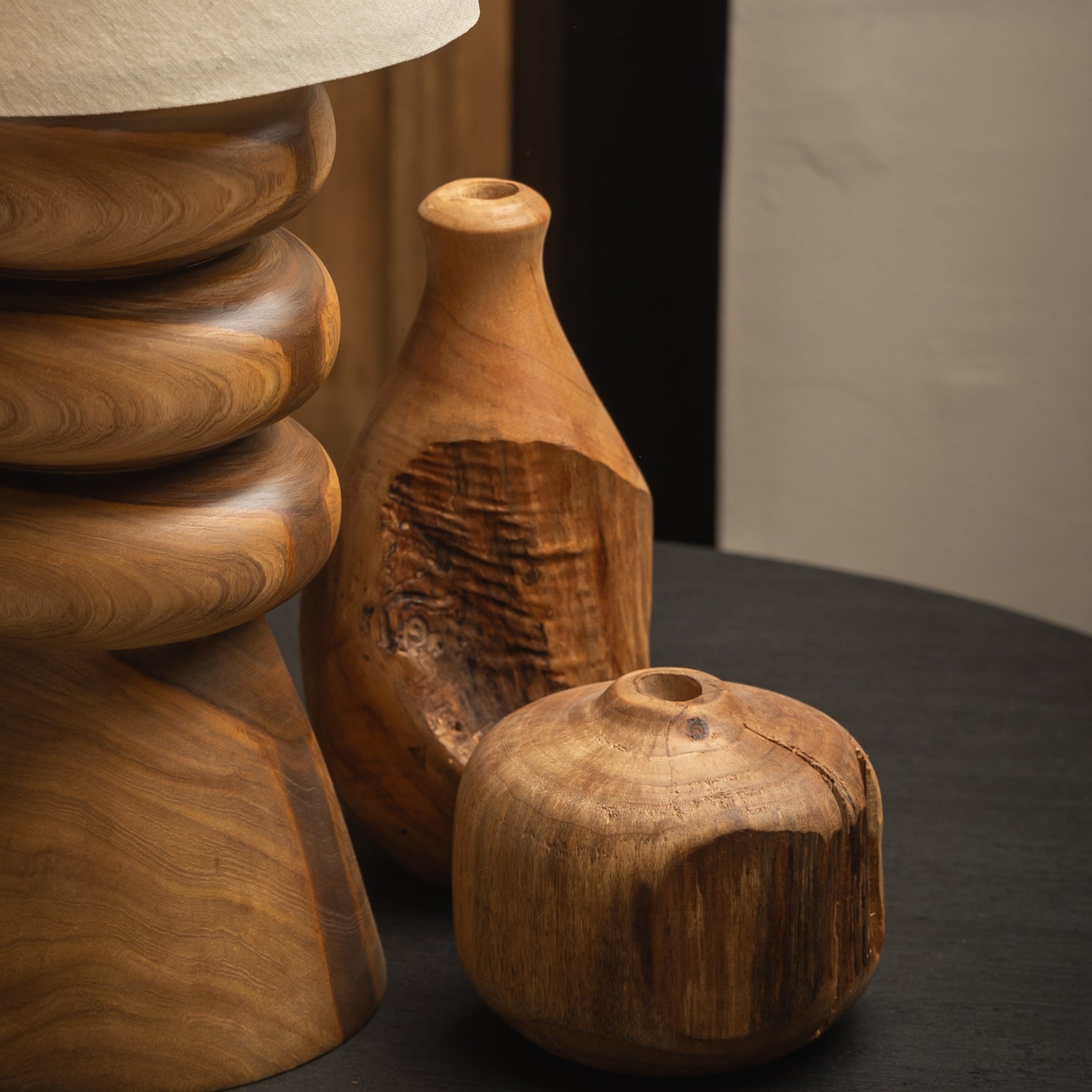 JARRÓN DECORATIVO DE MADERA ARTESANAL CICATRIZ