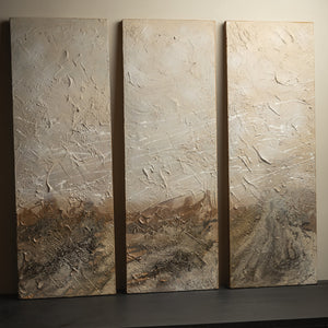 OBRA TRÍPTICO TEXTURIZADO - PAISAJE ROCOSO