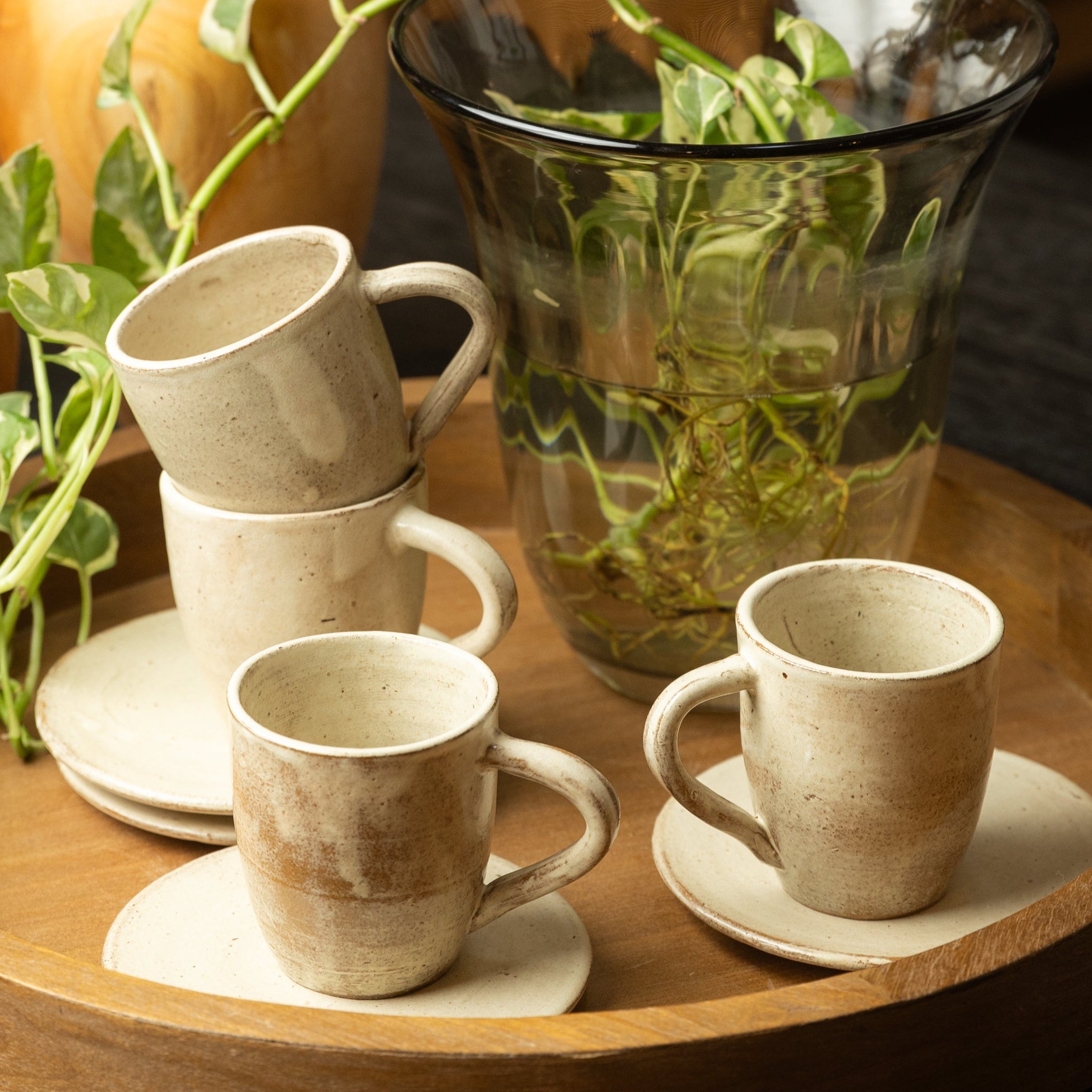 SET DE TAZAS DE CERÁMICA ARTESANAL - LATTE