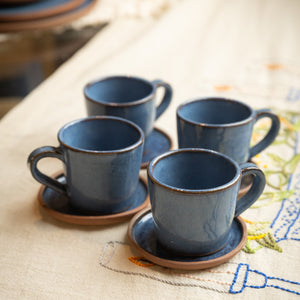 SET DE TAZAS ESPRESSO DE CERÁMICA ARTESANAL - MEDITERRÁNEO