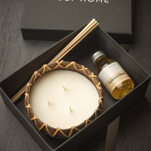 CAJA VELA COCO NATURAL + DIFUSOR 100 ML