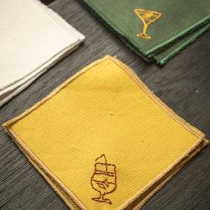 POSAVASOS TRAGOS BORDADOS A MANO (SELECCIONA COLOR)
