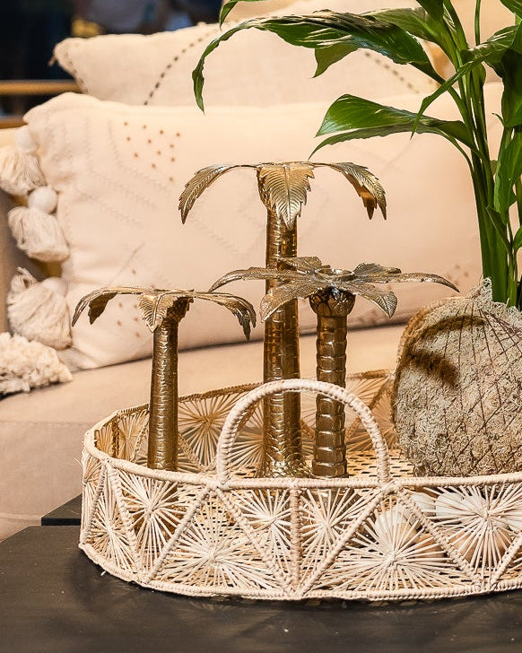 CANDELABROS PALMERAS DE BRONCE