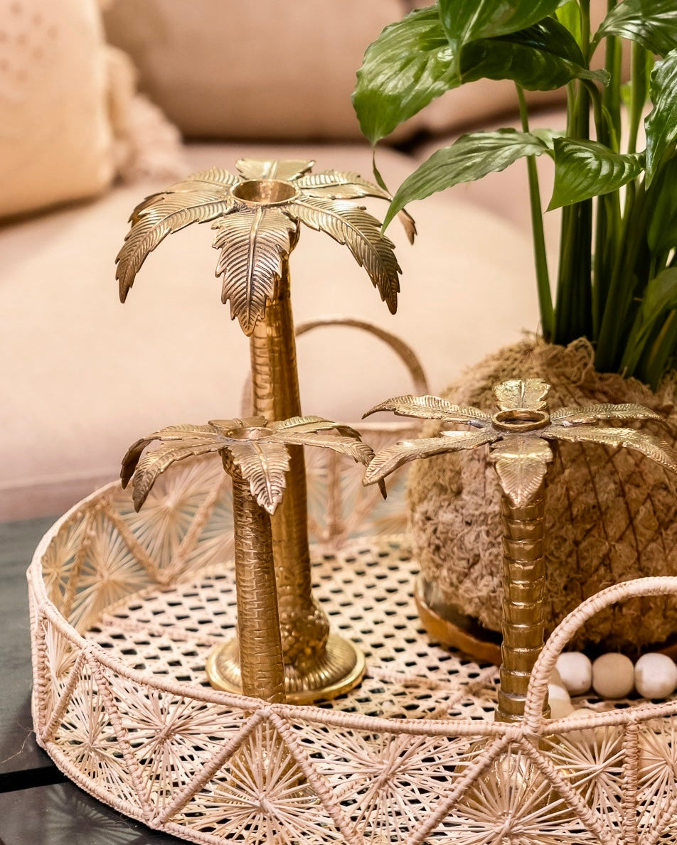 CANDELABROS PALMERAS DE BRONCE