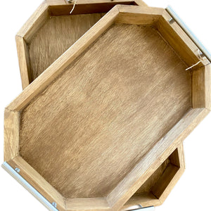 SOLID WOODEN HONEY TRAY WITH HEXAGONAL PROFILE